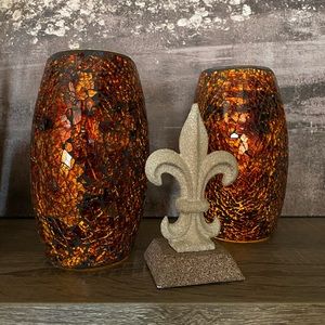 Orange votive candle holders